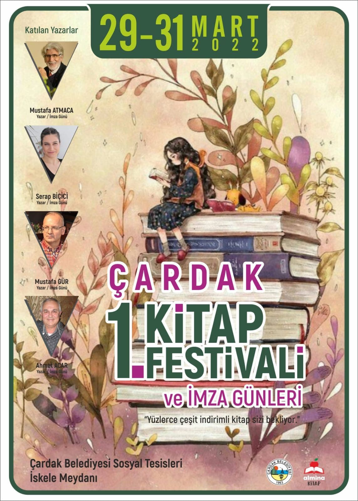 Çardak 1. Kitap Festivali ve İmza Günleri afişi