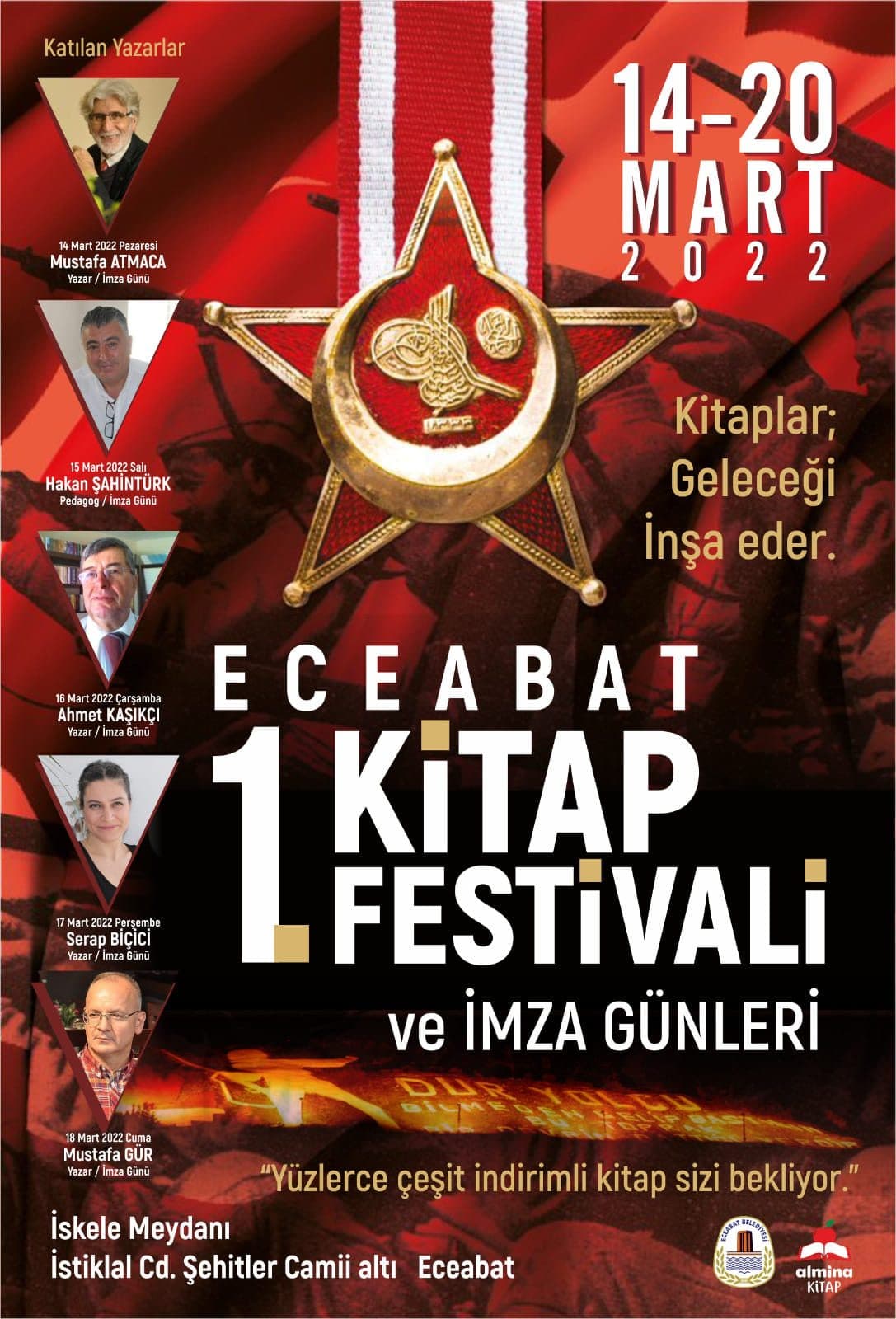 Eceabat 1. Kitap Festivali ve İmza Günleri afişi