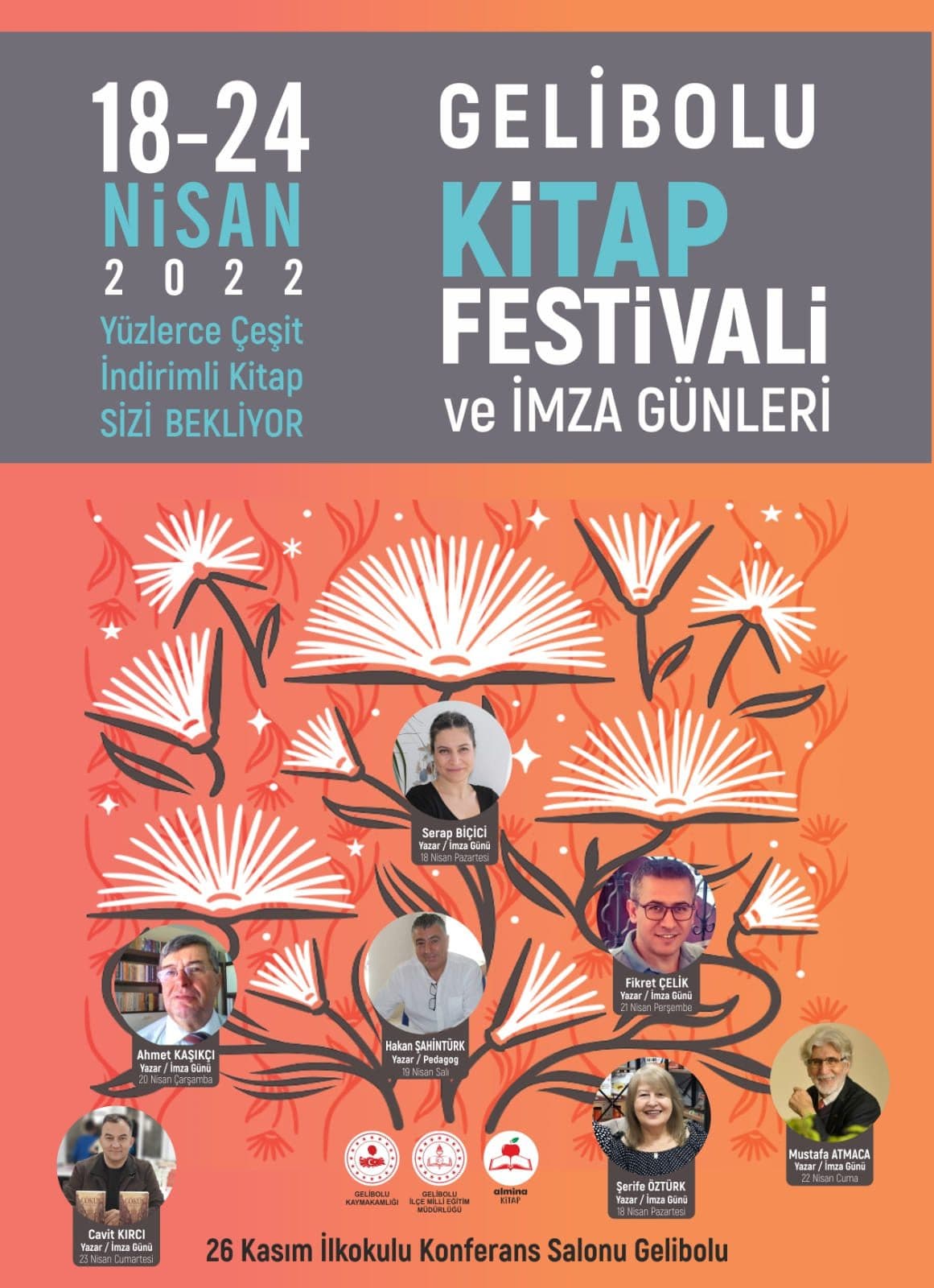 Gelibolu Kitap Festivali ve İmza Günleri afişi