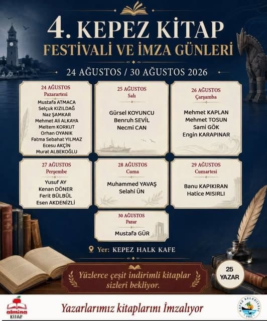 4. Kepez Kitap Festivali ve İmza Günleri afişi